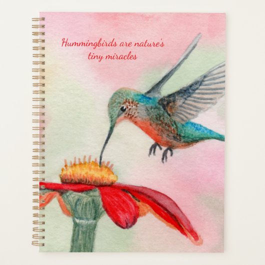 Hummingbird watercolor art planner プランナー手帳 (正面)