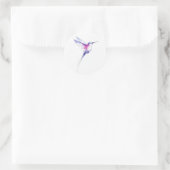 Hummingbird Watercolor Purple Pink Bird Painting ラウンドシール (バッグ)