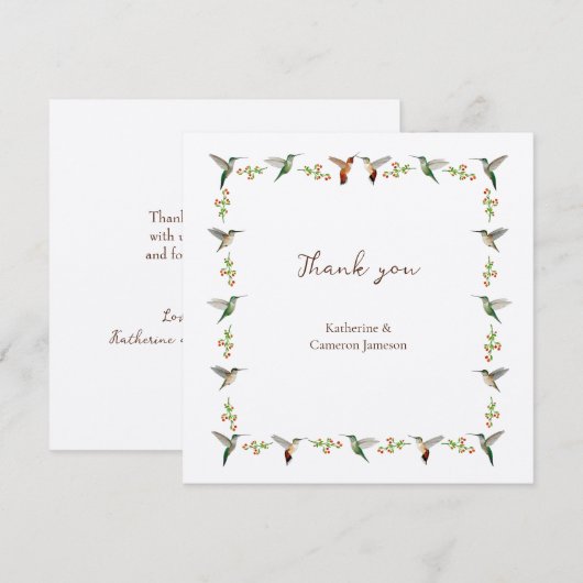 Hummingbird Wedding サンキューカード (正面/裏面)