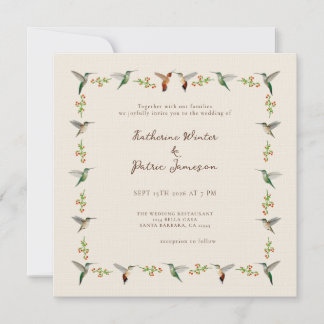 Hummingbird Wedding Invitation