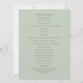 Hummingbird Wedding Program (裏面)