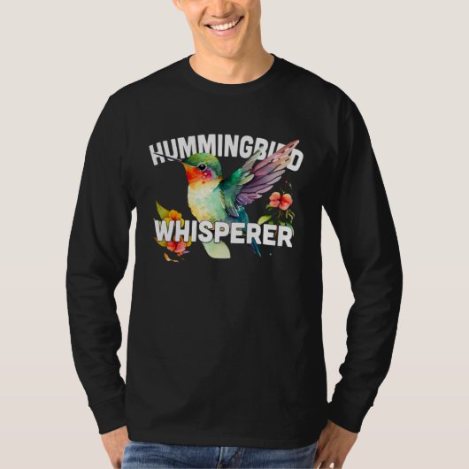 Hummingbird Whisperer Cute Hummingbird Water color Tシャツ (正面)