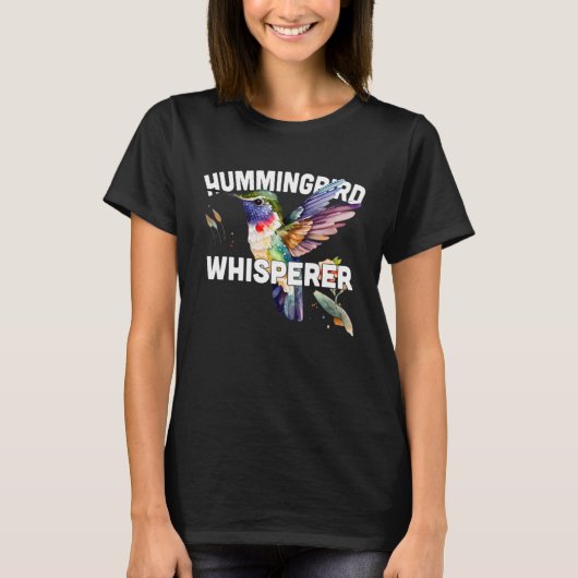 Hummingbird Whisperer Cute Hummingbird Water color Tシャツ (正面)