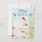 Hummingbird & Wildflower Baby Shower サンキューカード (正面)