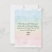 Hummingbird & Wildflower Baby Shower サンキューカード (裏面)