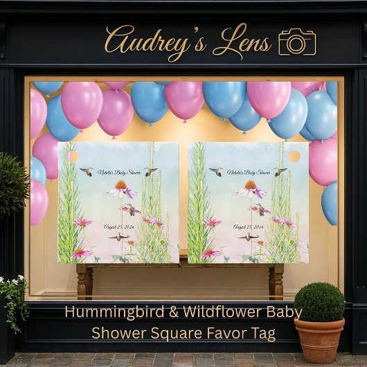 Hummingbird & Wildflower Baby Shower フェイバータグ