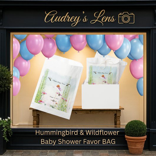 Hummingbird & Wildflower Baby Shower フェイバーバッグ