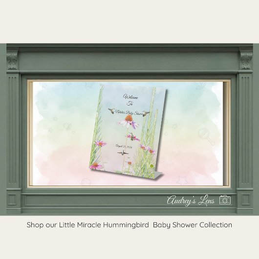 Hummingbird & Wildflower Baby Shower 台座サイン