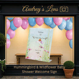 Hummingbird & Wildflower Baby Shower 台座サイン