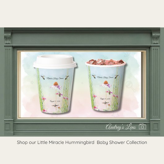 Hummingbird & Wildflower Baby Shower 紙コップ