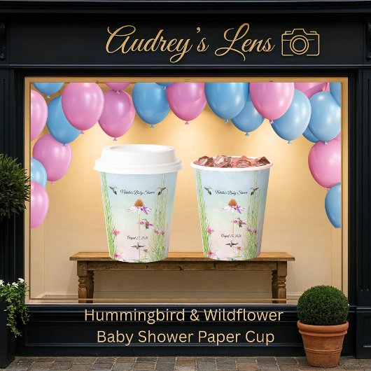 Hummingbird & Wildflower Baby Shower 紙コップ