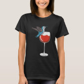 Hummingbird Wine Drinking Birdwatching Tシャツ (正面)