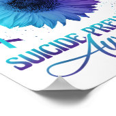 Hummingbird With Sunflower Suicide Prevention Awar ポスター (角)