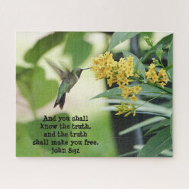 Hummingbird, with Verse (ヨハネ8:32) ジグソーパズル