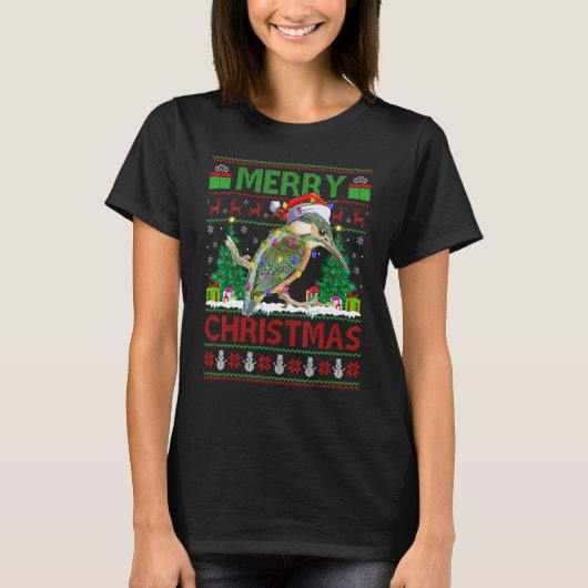 Hummingbird Xmas Tree Ugly Santa Hummingbird Chr Tシャツ (正面)