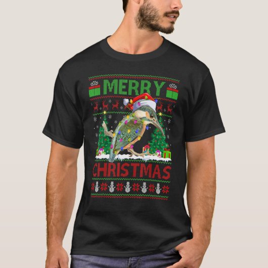 Hummingbird Xmas Tree Ugly Santa Hummingbird Chr Tシャツ (正面)