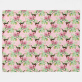 HummingBirdsシリーズデザイン1 ～大 フリースブランケット (正面(横))