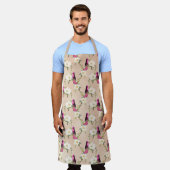 HummingBirdsシリーズデザイン21 エプロン (着用した状態)