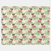 HummingBirdsシリーズデザイン2 ～大 フリースブランケット (正面(横))