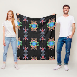 Hummingbirds and Butterflies Fleece Blanket フリースブランケット