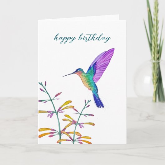 Hummingbirds and Flowers カード (正面)