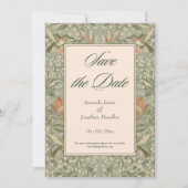 Hummingbirds and Flowers Art Nouveau Save the Date 招待状 (正面)