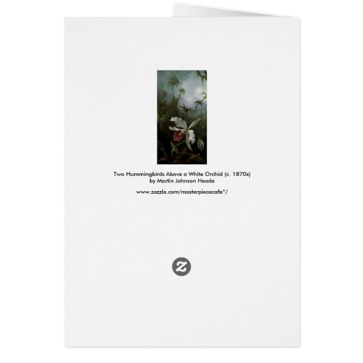 Hummingbirds and White Orchid by Martin J. Heade (裏面)