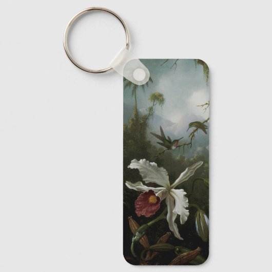 Hummingbirds and White Orchid by Martin J. Heade キーホルダー (正面)