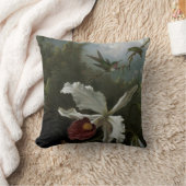 Hummingbirds and White Orchid by Martin J. Heade クッション (ブランケット)