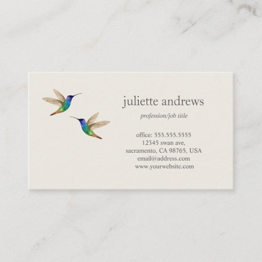 Hummingbirds Business Card 名刺 (正面)
