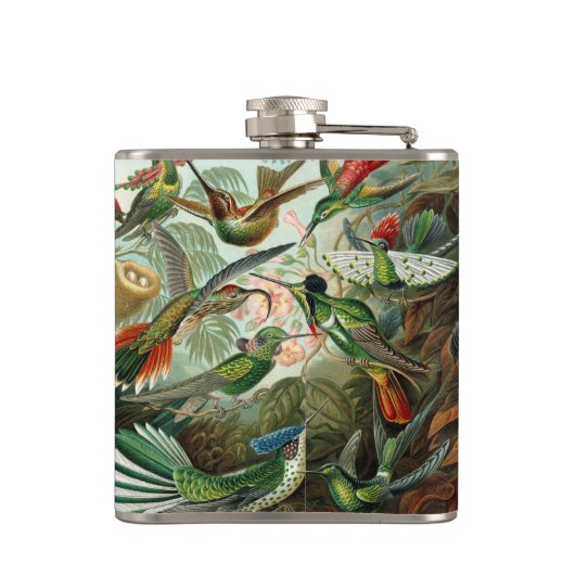 Hummingbirds by Ernst Haeckel, Birds Trees フラスク (裏面)