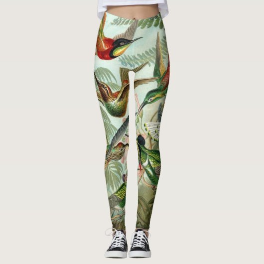 Hummingbirds by Ernst Haeckel, Birds Trees レギンス (正面)