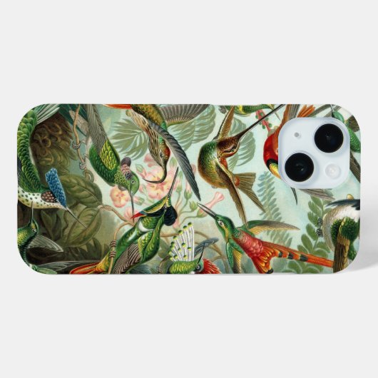 Hummingbirds by Ernst Haeckel, Birds Trees Case-Mate iPhoneケース (裏面 (横))