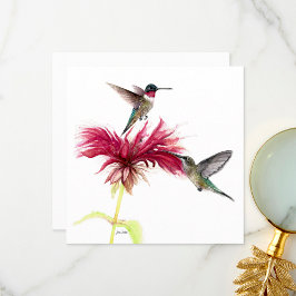 Hummingbirds Floral Watercolor サンキューカード