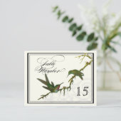 Hummingbirds n Swirls – テーブルプレイスカード番号 ポストカード (スタンド正面)