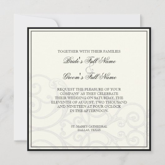 Hummingbirds n Swirls -結婚式招待状 招待状 (正面)