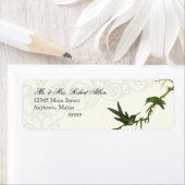 Hummingbirds n Swirls Gray -差出人住所ラベル ラベル (インサイチュ)