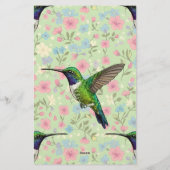 Hummingbirds on a floral background 便箋 (裏面)