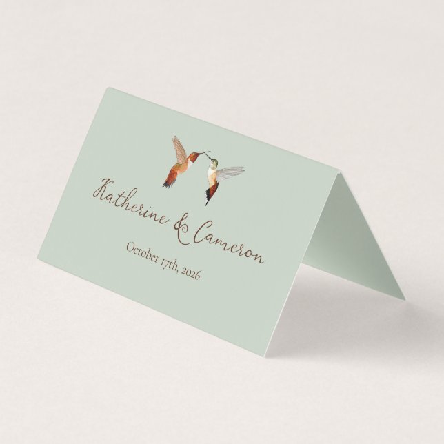 Hummingbirds Wedding Place Cards (裏面)