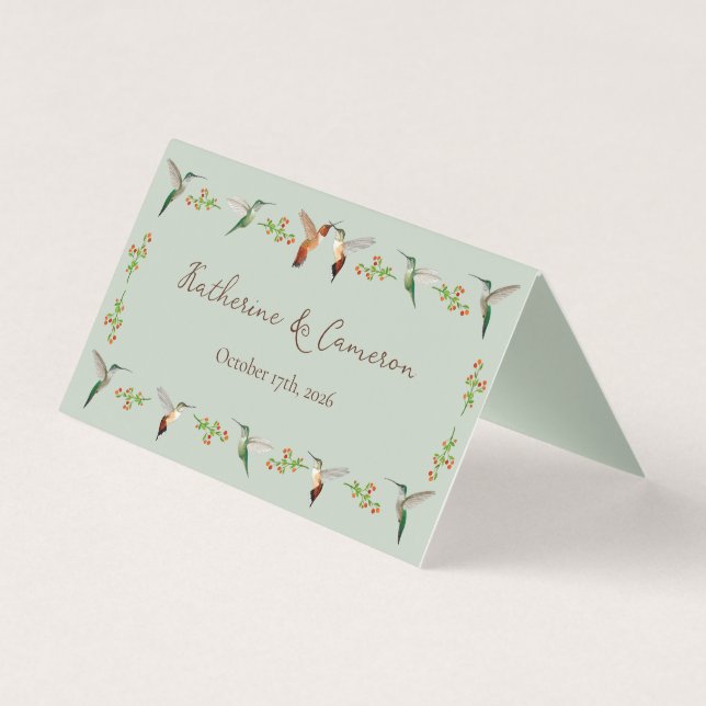 Hummingbirds Wedding Place Cards (裏面)