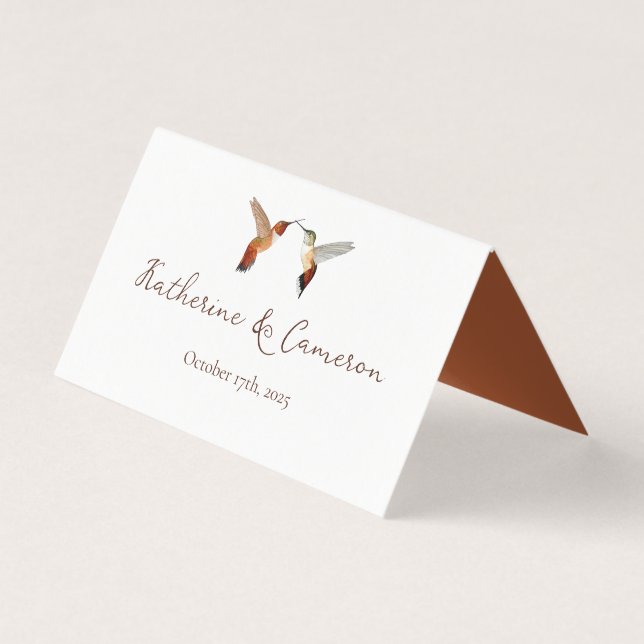 Hummingbirds Wedding Place Cards (裏面)