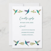 Hummingbirds Wedding RSVP Invitation 招待状 (正面)