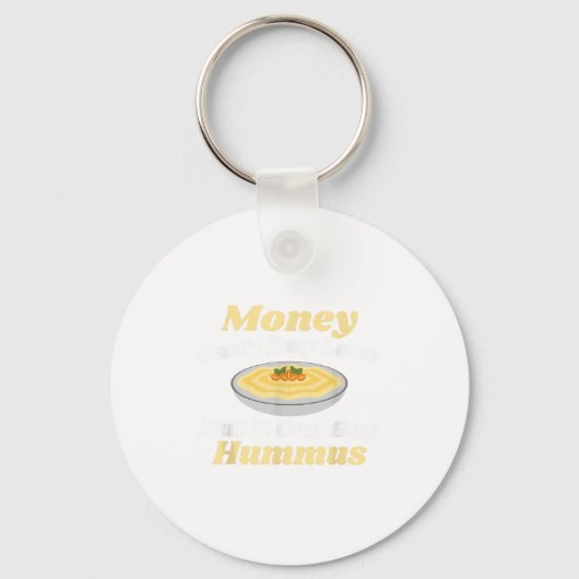 Hummus Tおもしろいシャツ – Money Cant 買 Love キーホルダー (正面)