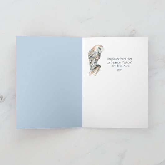 Humor母の日の叔母さんのメンフクロウの鳥 カード (内部)