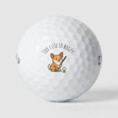Humor Adorable Corgi 'Too Cute to Bogey' Fun ゴルフボール (正面)