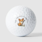Humor 'Corgi + Golf = Fore-ever Happiness' Fun Joy ゴルフボール (正面)