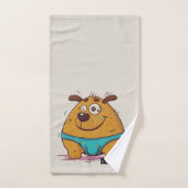 Humor funny japanese dog Modern boys smiling バスタオルセット (ハンドタオル)