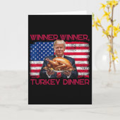 Humor Funny Trump Winner Winner Turkey Dinner Than カード (黄色い花)