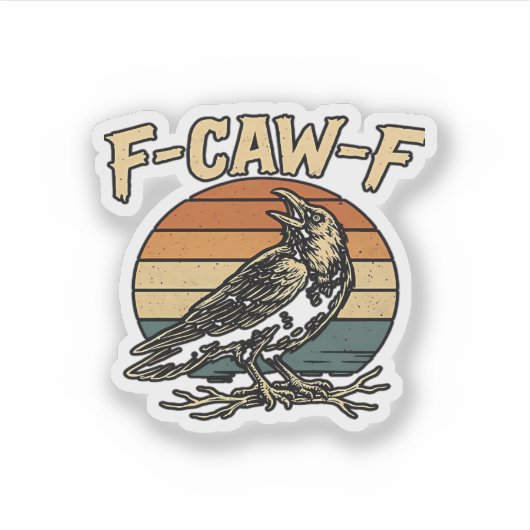 Humor Gothic F Caw F Funny Crow Creative Style シール (正面)