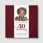 Humor style 50th woman birthday event guest book ゲストブック (正面)